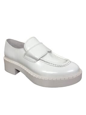 NEW Jeffrey Campbell White Leather Librarian Loafer Women's Size 6